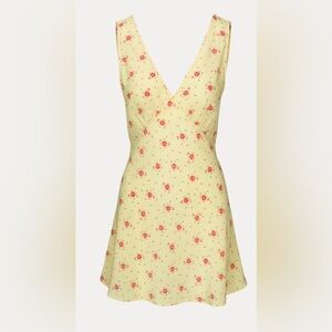 Realisation The Isabelli Silk Mini Dress Verona Yellow Size Small